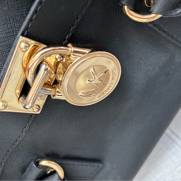 Michael Kors Black Satchel with Gold Accents - Picture 4 of 10